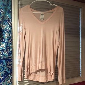 pink long sleeve shirt